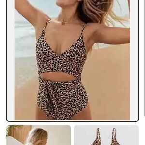 Aerie Leopard Print One Piece Swimsuit
